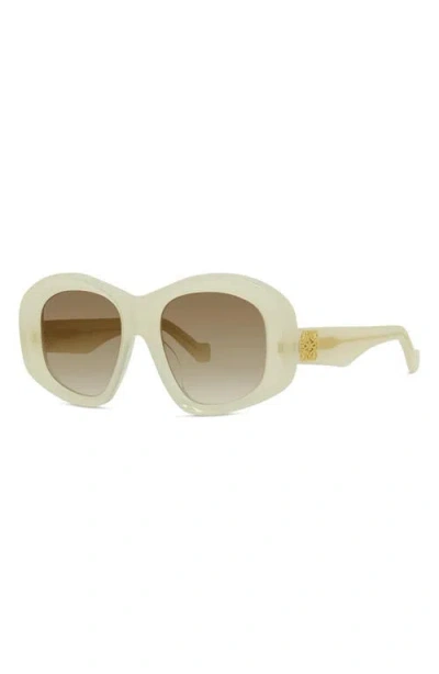 Loewe Anagram 51mm Beveled Pentagon Sunglasses In Green