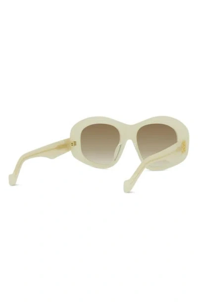 Loewe Anagram 51mm Beveled Pentagon Sunglasses In Green