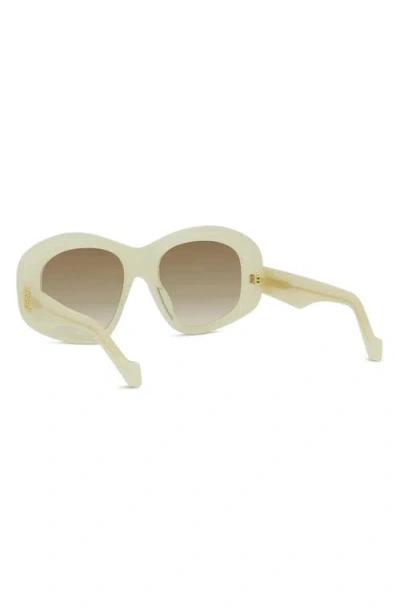 Loewe Anagram 51mm Beveled Pentagon Sunglasses In Green