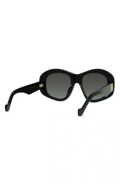 Loewe Anagram 51mm Beveled Acetate Pentagon Sunglasses In Black