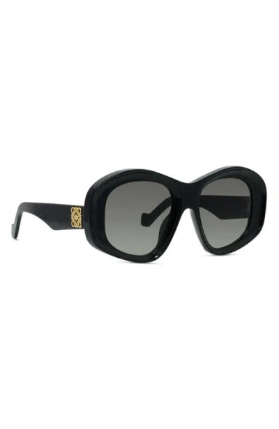 Loewe Anagram 51mm Beveled Acetate Pentagon Sunglasses In Black