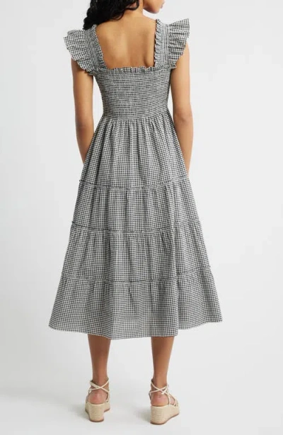Hill House Home The Ellie Gingham Nap Midi Dress In Blue