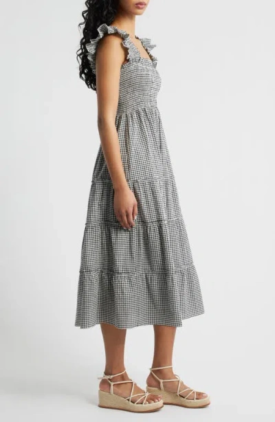 Hill House Home The Ellie Gingham Nap Midi Dress In Blue