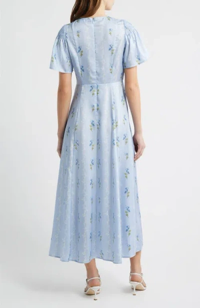 Hill House Home The Dominque Ditsy Floral Maxi Dress In Blue