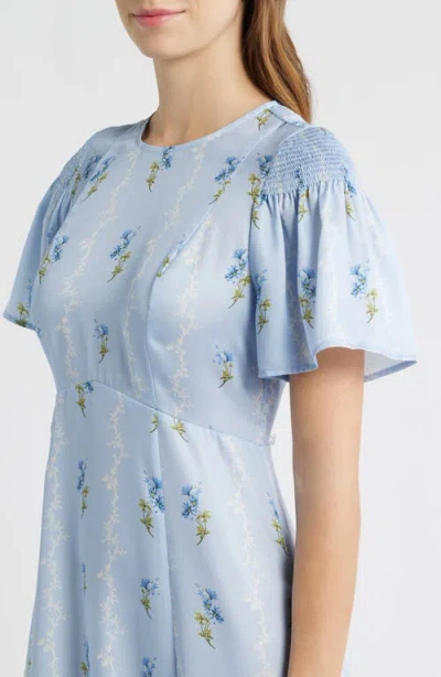 Hill House Home The Dominque Ditsy Floral Maxi Dress In Blue