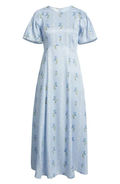 Hill House Home The Dominque Ditsy Floral Maxi Dress In Blue