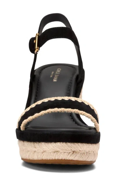 Cole Haan Cloudfeel Asbury Espadrille Wedge Sandals In Black