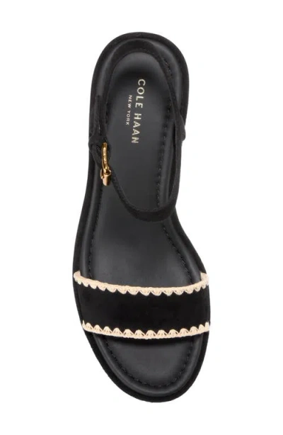 Cole Haan Cloudfeel Asbury Espadrille Wedge Sandals In Black