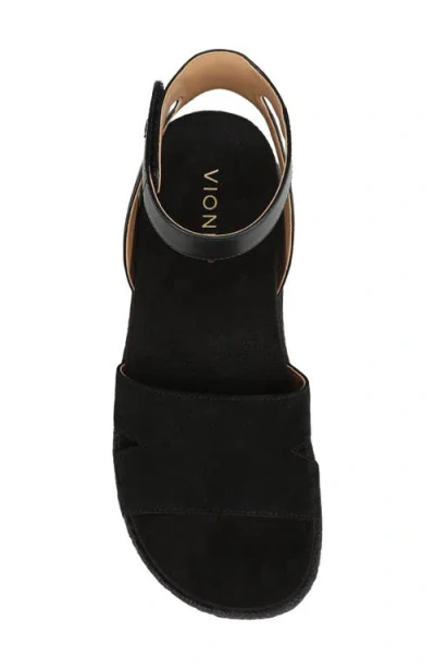 Vionic Yucca Platform Ankle Strap Sandal In Black