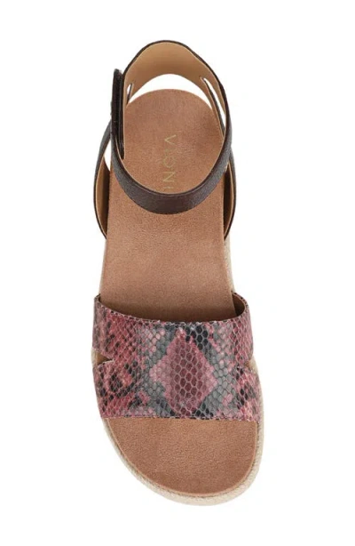 Vionic Yucca Platform Ankle Strap Sandal In Animal Print