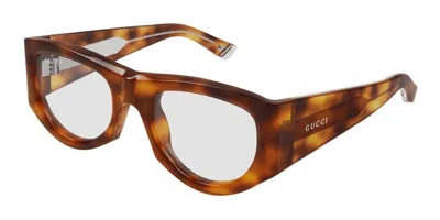 Gucci Rectangular Frame Sunglasses In Orange