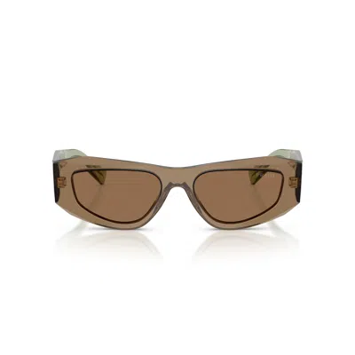 Prada Symbole Rectangular-frame Sunglasses In Neutral