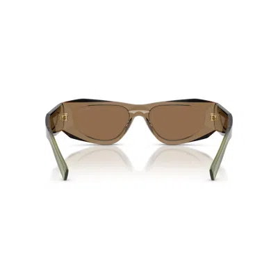 Prada Symbole Rectangular-frame Sunglasses In Neutral