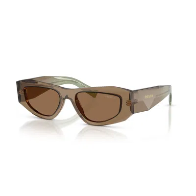 Prada Symbole Rectangular-frame Sunglasses In Neutral