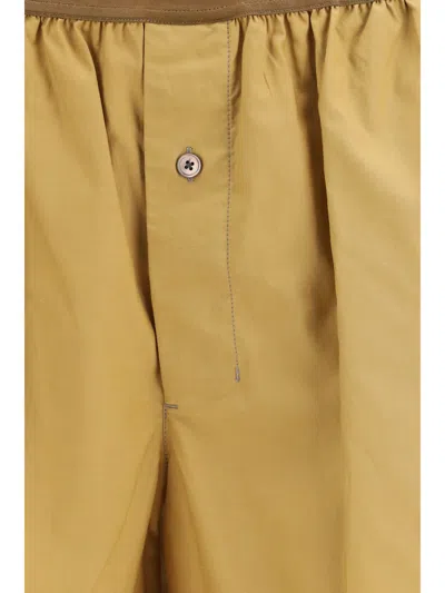 Lemaire Buttoned Elasticated Shorts In Gold