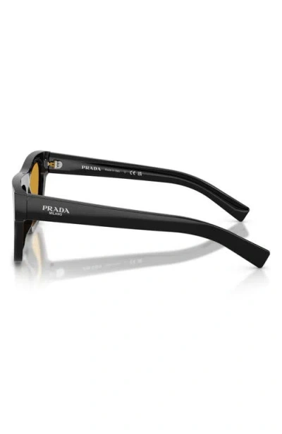 Prada 0pr C03s Rectangular Acetate Sunglasses In Black