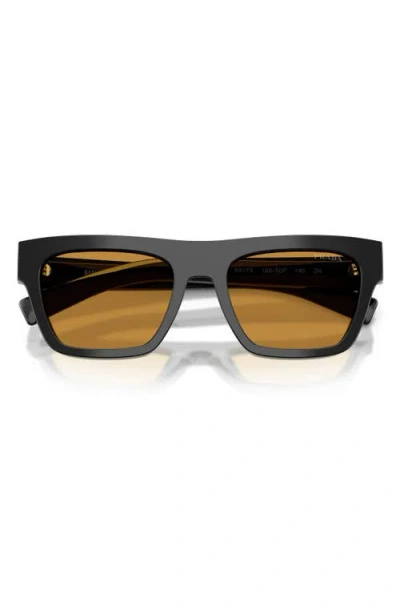 Prada 0pr C03s Rectangular Acetate Sunglasses In Black