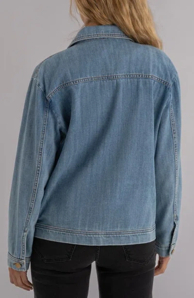 Kut From The Kloth Loretta-long Sleeve Button Front Jacket In Blue