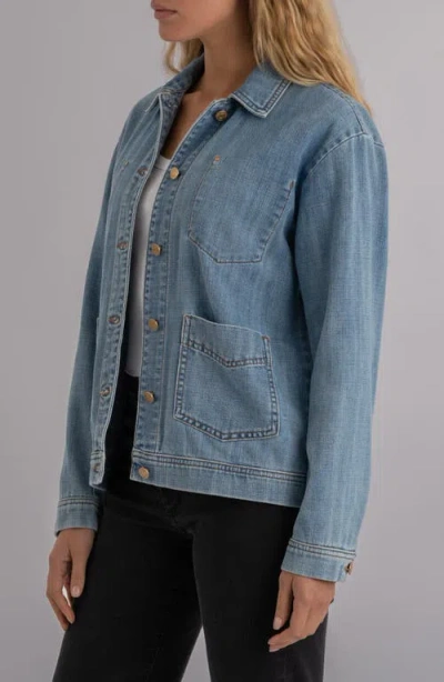 Kut From The Kloth Loretta-long Sleeve Button Front Jacket In Blue