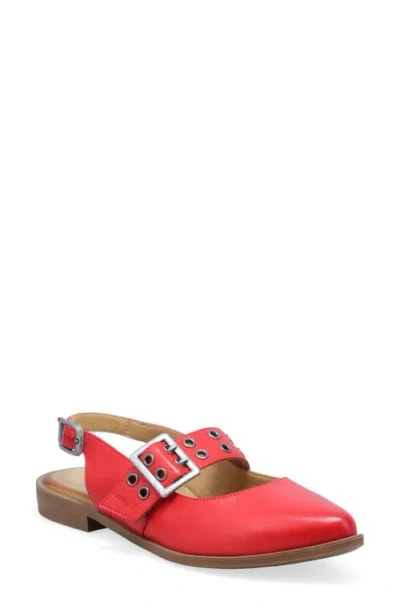Miz Mooz Freya Slingback Pointed Toe Mary Jane In Red