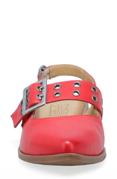 Miz Mooz Freya Slingback Pointed Toe Mary Jane In Red