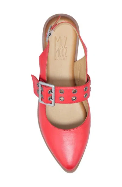 Miz Mooz Freya Slingback Pointed Toe Mary Jane In Red