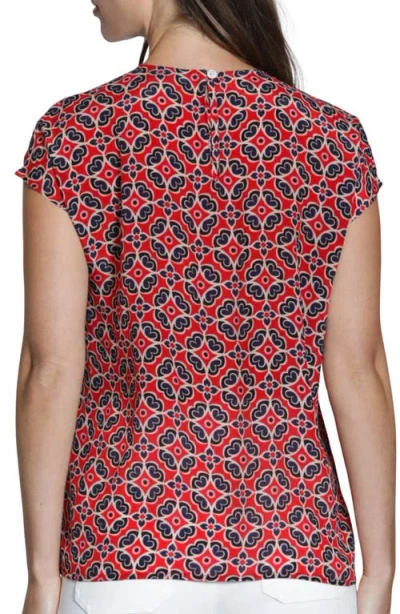 Apny Print Cap Sleeve Shell In Multi
