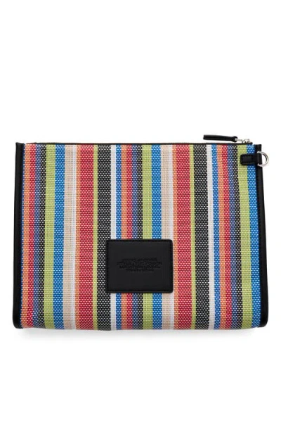 Marc Jacobs The Large Stripe Mesh Pouch In Multi