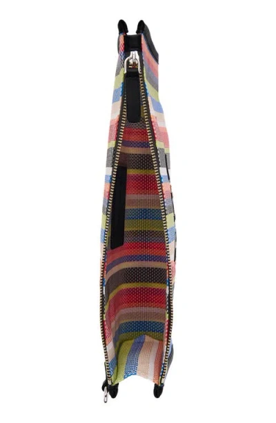 Marc Jacobs The Large Stripe Mesh Pouch In Multi