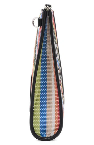 Marc Jacobs The Large Stripe Mesh Pouch In Multi