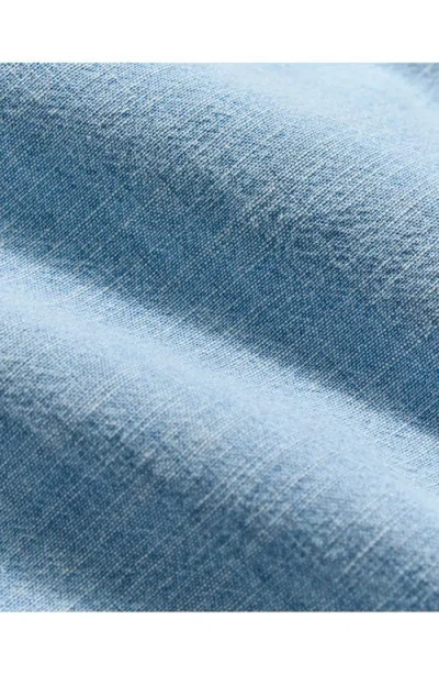 Billy Reid Donelson Short Sleeve Organic Cotton Chambray Sport Shirt In Blue