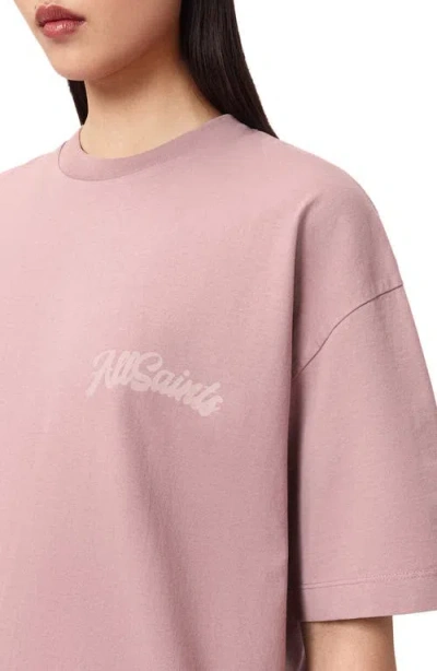 Allsaints Odyssey Etta Oversized T-shirt In Pink
