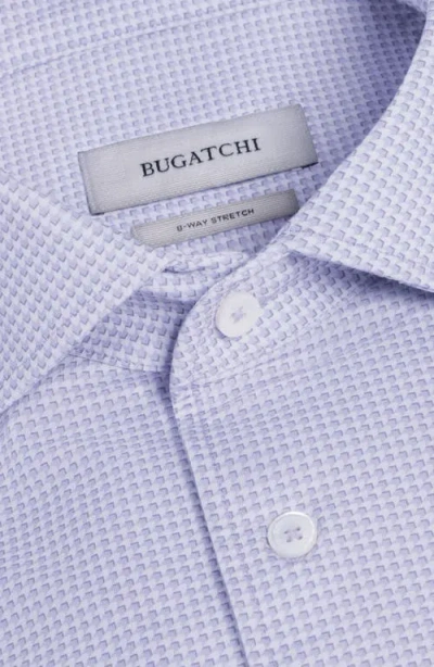 Bugatchi Devon Ooohcotton® Optical Grid Print Button-up Shirt In Purple