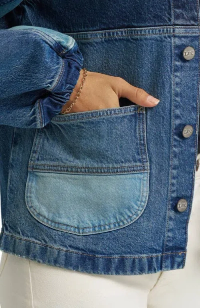 Lee Patched Denim Chore Jacket In Blue