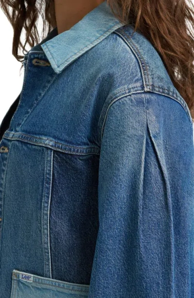 Lee Patched Denim Chore Jacket In Blue