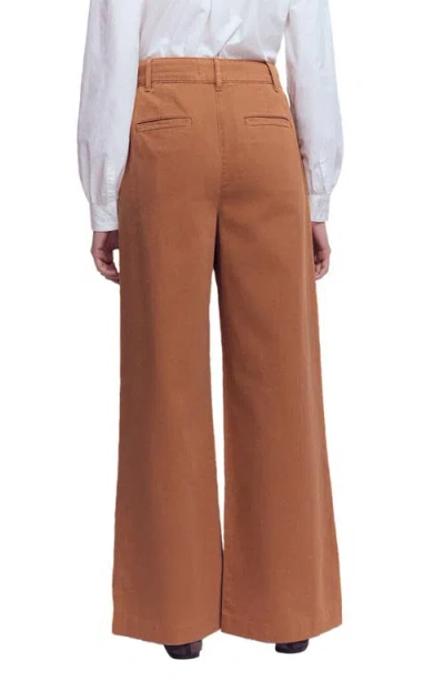 Boden Kensington Wide Leg Cotton Pants In Brown