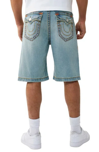 True Religion Vinny Super T Flap Denim Shorts In Blue