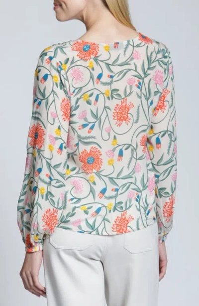 Apny Print Tie Front Top In Multi