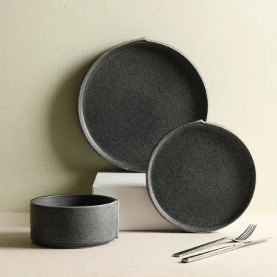 Stone Lain Bao Stoneware 12-piece Dinnerware Set In Black