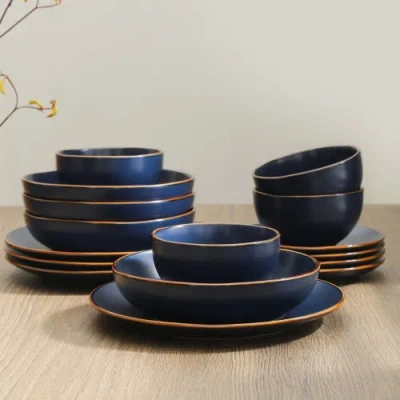 Stone Lain Brasa Stoneware 16-piece Dinnerware Set In Blue