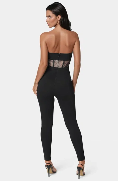 Bebe Lace Corset Catsuit In Black