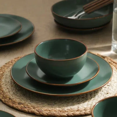 Stone Lain Brasa Stoneware 16-piece Dinnerware Set In Green