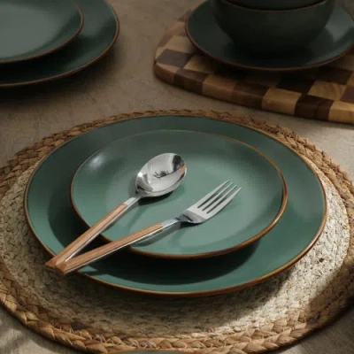 Stone Lain Brasa Stoneware 16-piece Dinnerware Set In Green