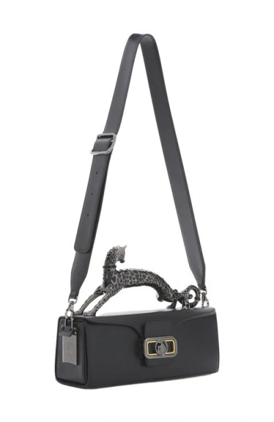 Lanvin Medium Pencil Cat Leather Bag In Black