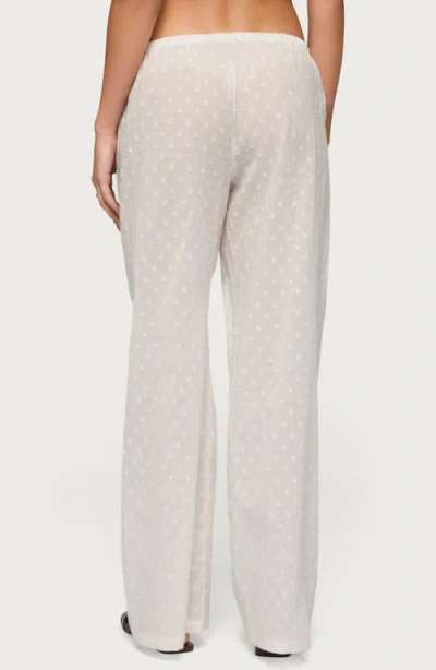 Edikted Embroidered Cotton Drawstring Pants In White