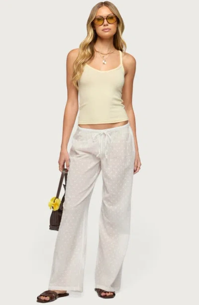 Edikted Embroidered Cotton Drawstring Pants In White