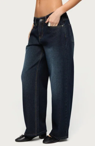 Edikted Raelynn Wide Leg Jeans In Blue
