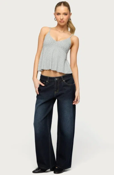 Edikted Raelynn Wide Leg Jeans In Blue