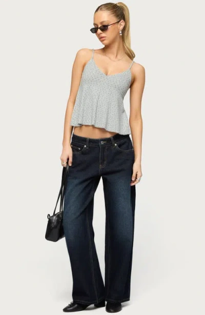 Edikted Raelynn Wide Leg Jeans In Blue