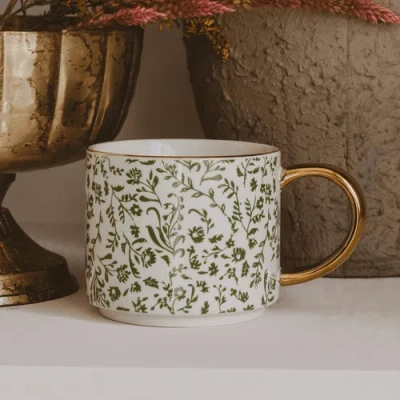 Sweet Water Decor Patterned 14 oz Gold Handle Coffee Mug In Multi